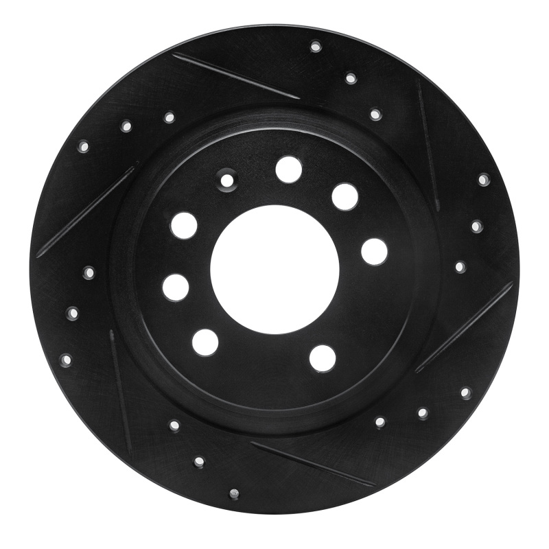 Pontiac Solstice Brake Rotor (1) - Rear Right - R1 Concepts - Drilled & Slotted - Black - `06-`10